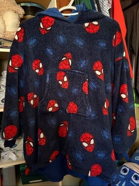 Navy Spider-Man Plush Pullover Hoodie